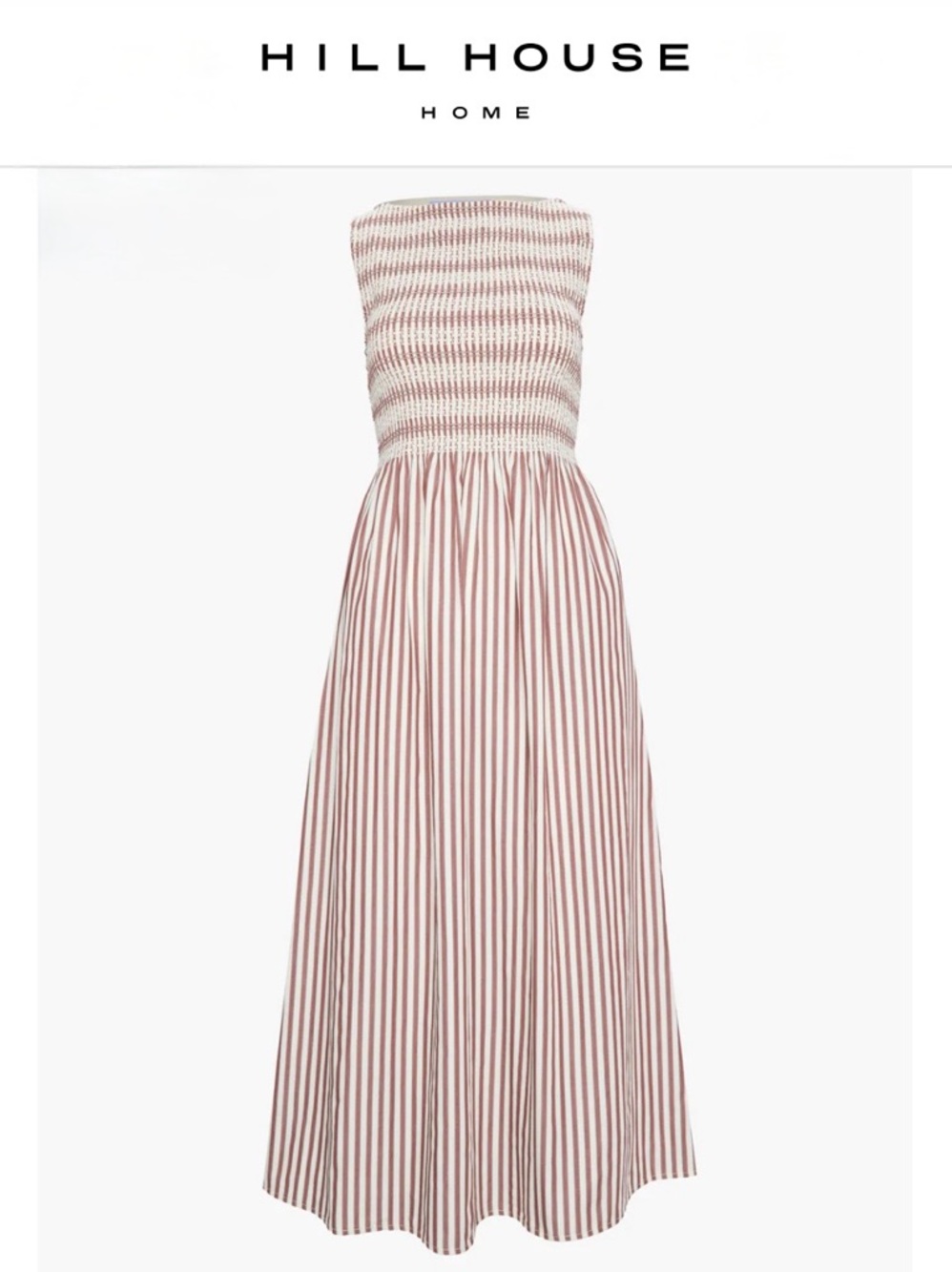 NWT Hill House Home The Cosima Nap Dress Size Medium Rust Stripe